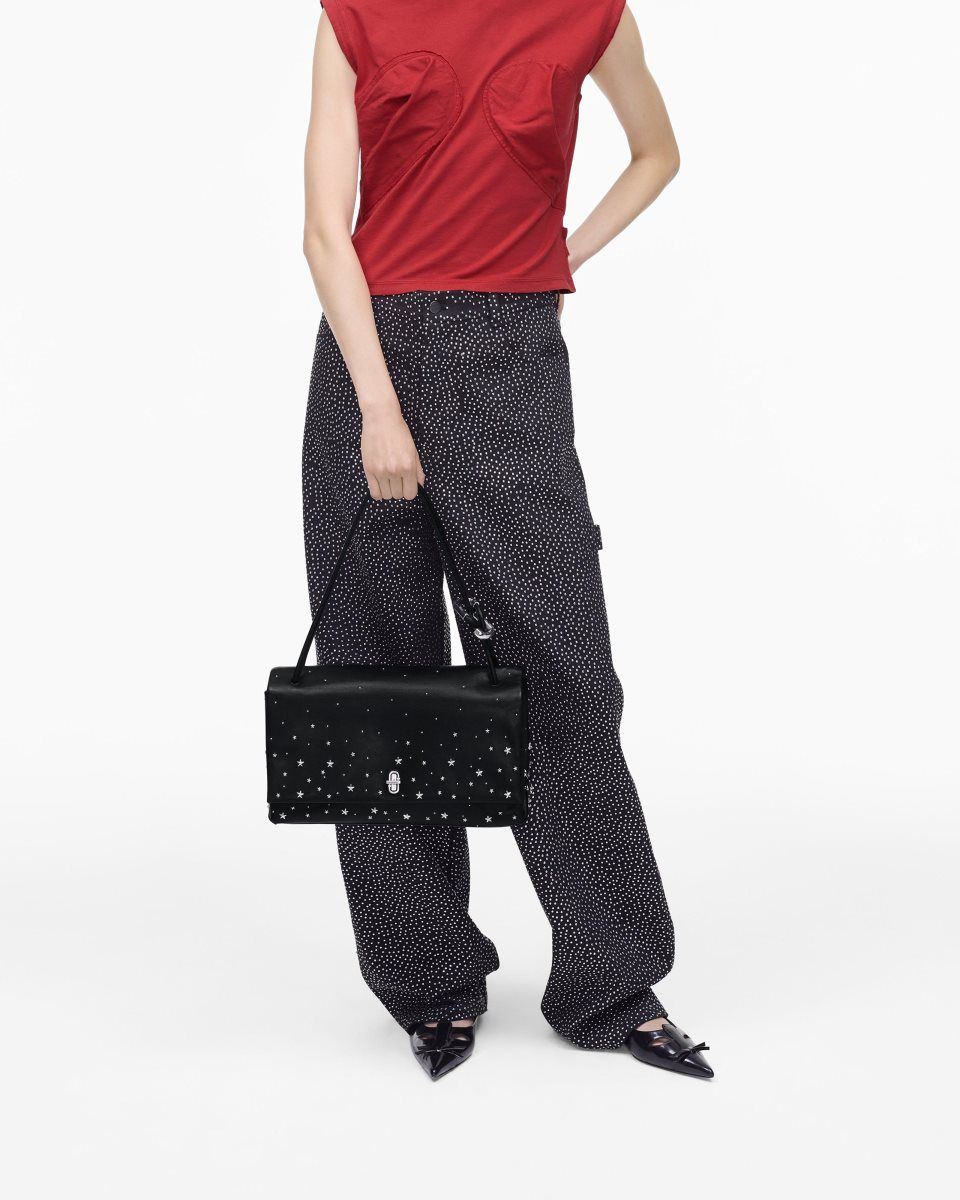 The Dual Bag Marc Jacobs The Star-Studded Leather Large Dual Bag Femme Noir | 318RPKLWQ