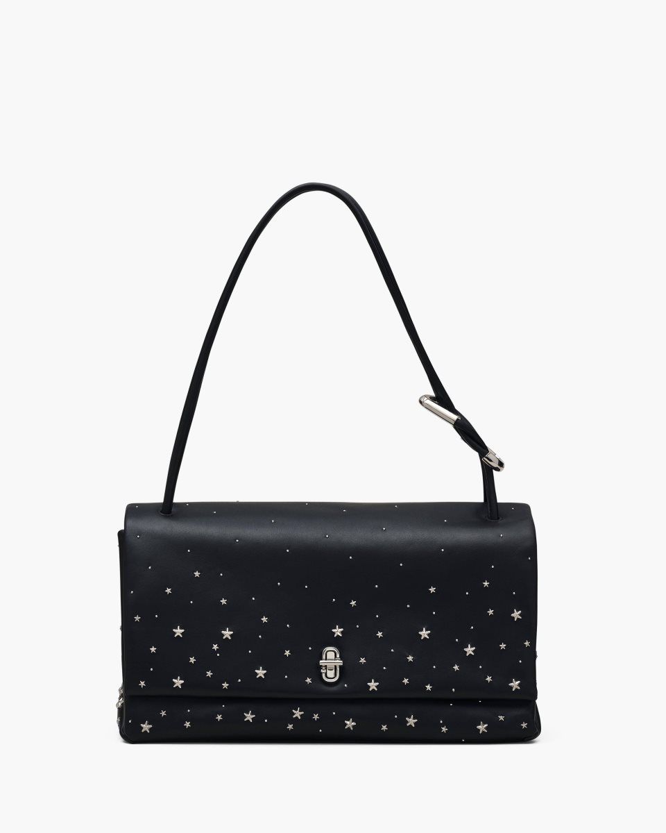 The Dual Bag Marc Jacobs The Star-Studded Leather Large Dual Bag Femme Noir | 318RPKLWQ