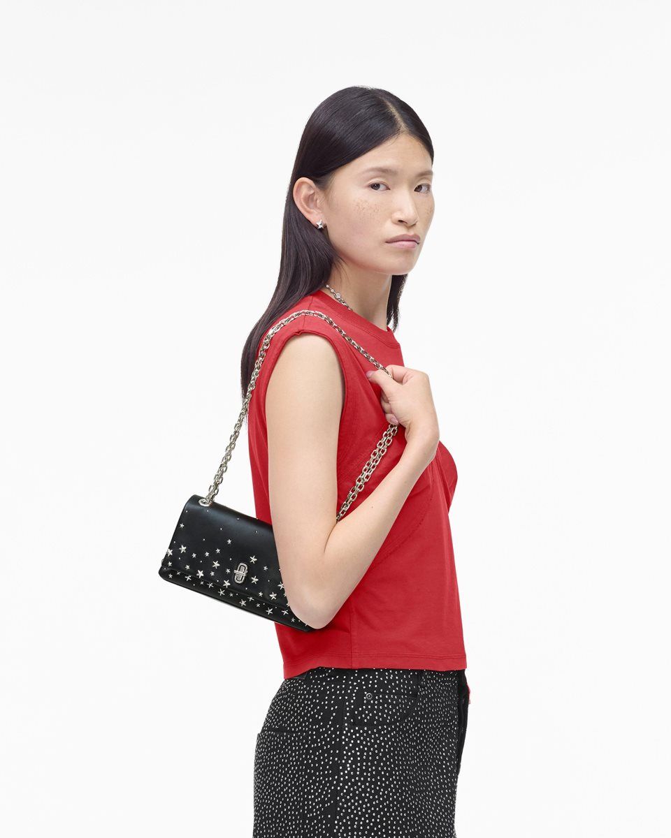 The Dual Bag Marc Jacobs The Star Studded Dual Chain Wallet Femme Noir | 684TZIYUN