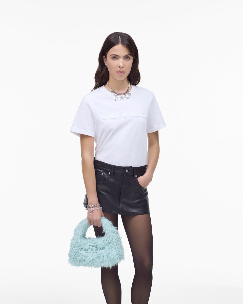 The Sack Bag Marc Jacobs The Faux Fur Mini Sack Bag Femme Bleu | 859XWCONL