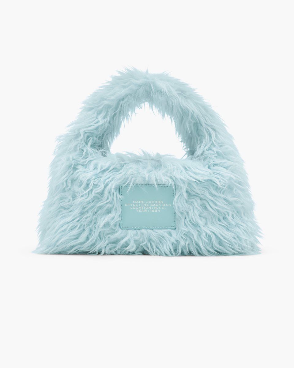The Sack Bag Marc Jacobs The Faux Fur Mini Sack Bag Femme Bleu | 859XWCONL