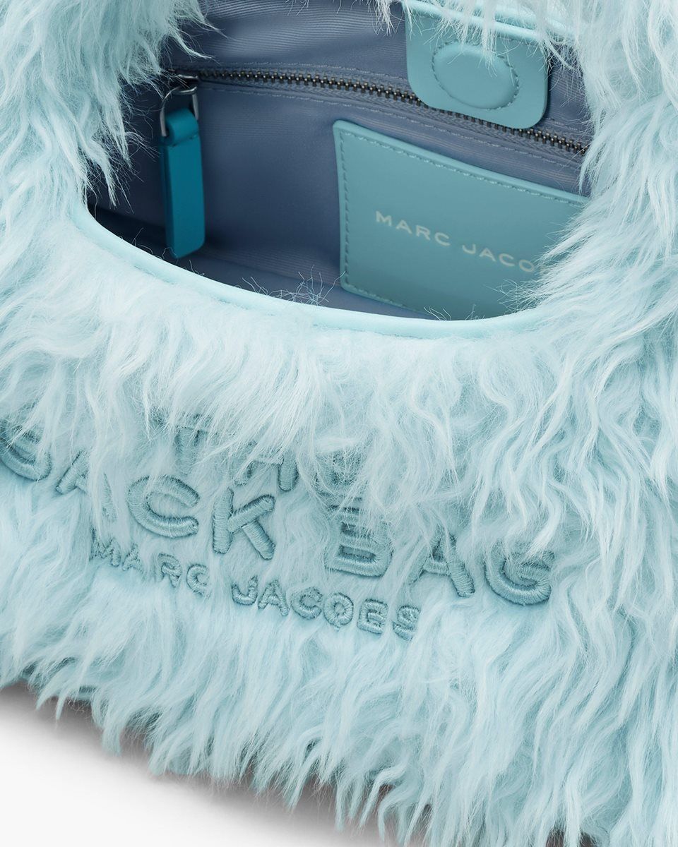 The Sack Bag Marc Jacobs The Faux Fur Mini Sack Bag Femme Bleu | 859XWCONL