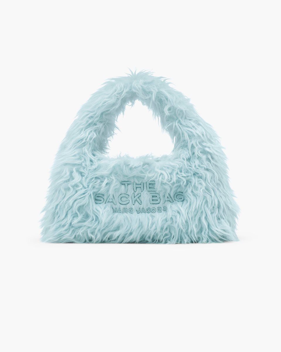 The Sack Bag Marc Jacobs The Faux Fur Mini Sack Bag Femme Bleu | 859XWCONL