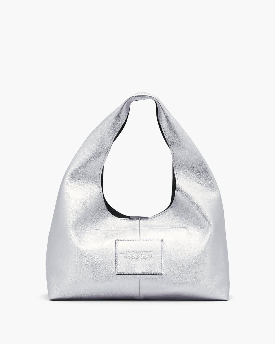 The Sack Bag Marc Jacobs The Metallic Leather Sack Bag Femme Argent | 475WZSBUF