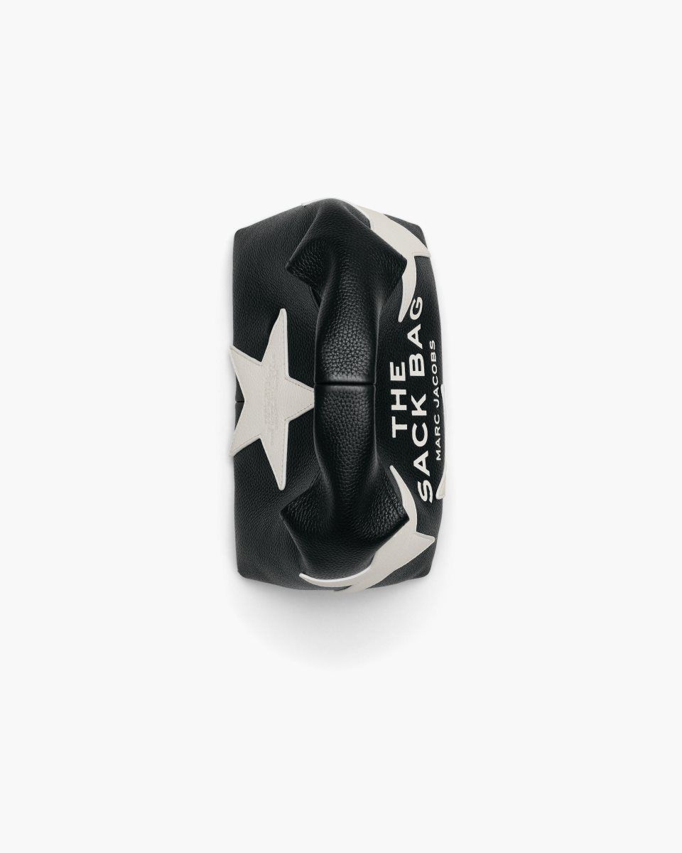The Sack Bag Marc Jacobs The Star Patchwork Leather Mini Sack Bag Femme Noir Blanche | 608OIUHJR