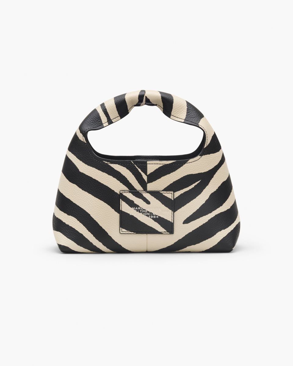 The Sack Bag Marc Jacobs The Zebra Leather Mini Sack Bag Femme Noir Blanche | 840FRWDPY