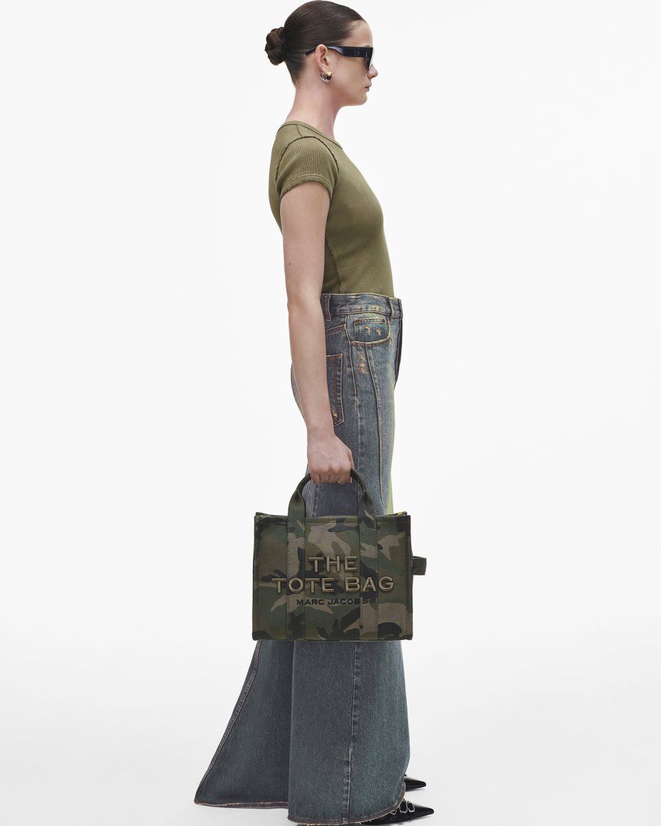 The Tote Bag Marc Jacobs The Camo Jacquard Medium Tote Bag Femme Camouflage Multicolore | 250HVJUOM