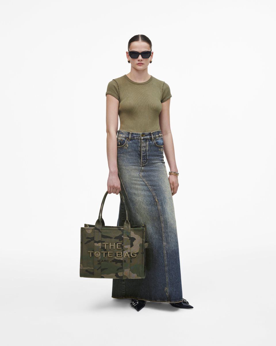 The Tote Bag Marc Jacobs The Camo Jacquard Large Tote Bag Femme Camouflage Multicolore | 952BSWZVP