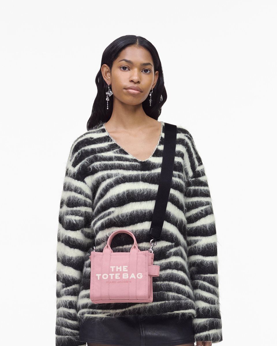 The Tote Bag Marc Jacobs The Canvas Crossbody Tote Bag Femme Rose | 031MCPION