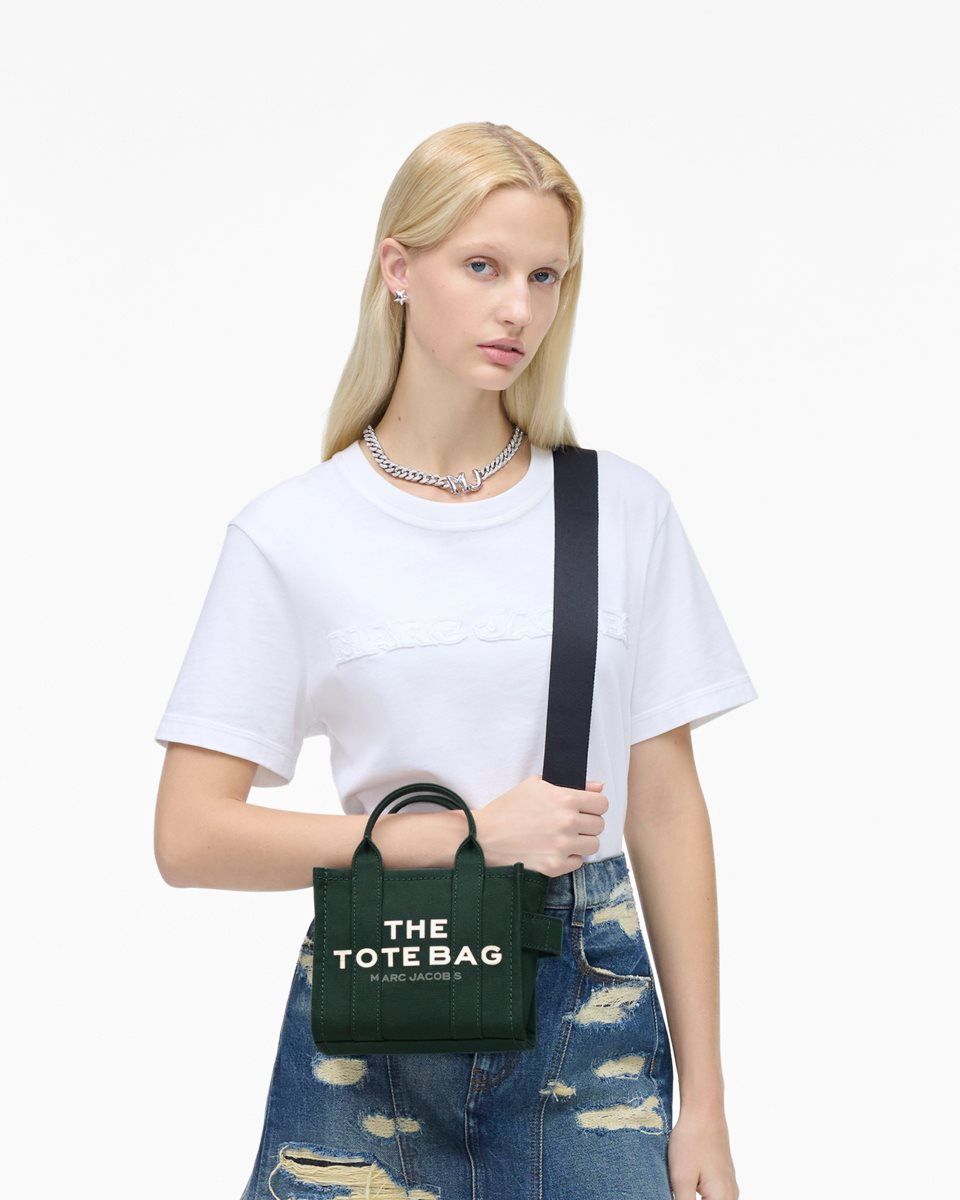 The Tote Bag Marc Jacobs The Canvas Crossbody Tote Bag Femme Vert Foncé | 731FKCMSO