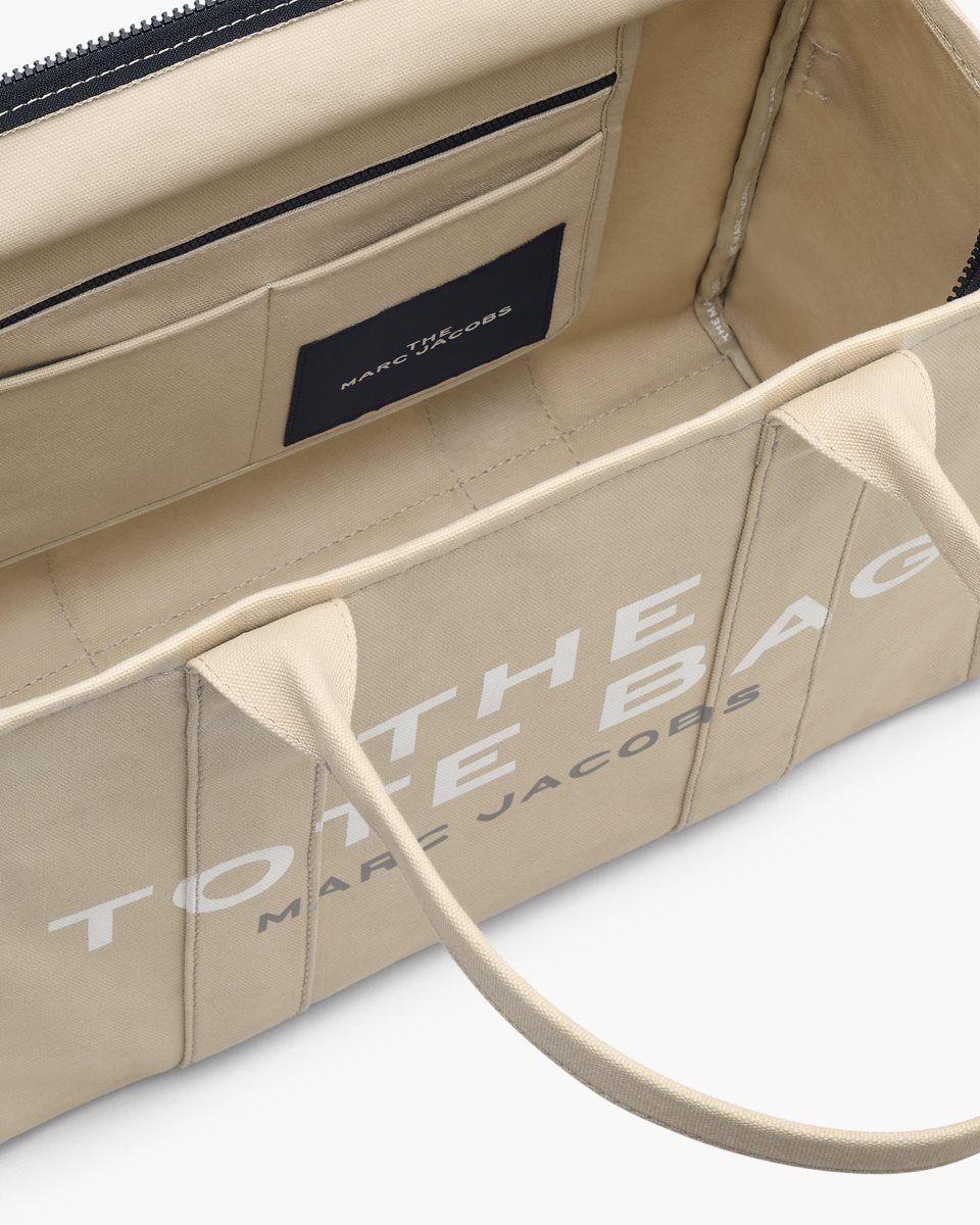 The Tote Bag Marc Jacobs The Canvas Large Tote Bag Femme Beige | 279JZSUEL