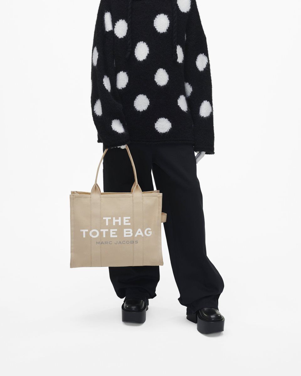 The Tote Bag Marc Jacobs The Canvas Large Tote Bag Femme Beige | 279JZSUEL