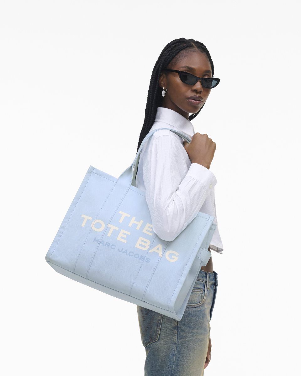 The Tote Bag Marc Jacobs The Canvas Large Tote Bag Femme Bleu | 398CKTDQV
