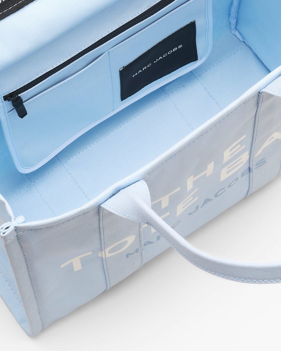 The Tote Bag Marc Jacobs The Canvas Large Tote Bag Femme Bleu | 398CKTDQV