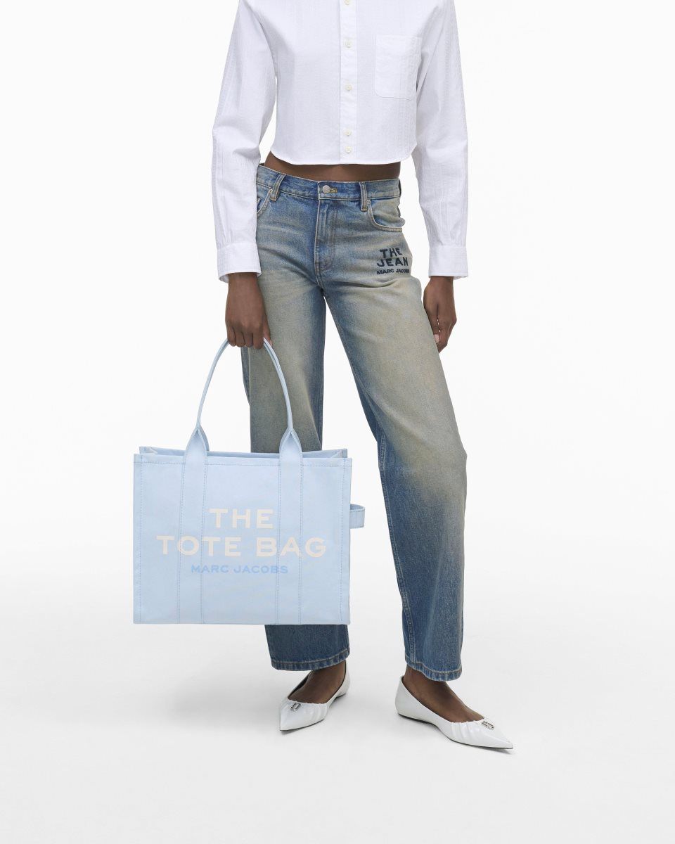 The Tote Bag Marc Jacobs The Canvas Large Tote Bag Femme Bleu | 398CKTDQV