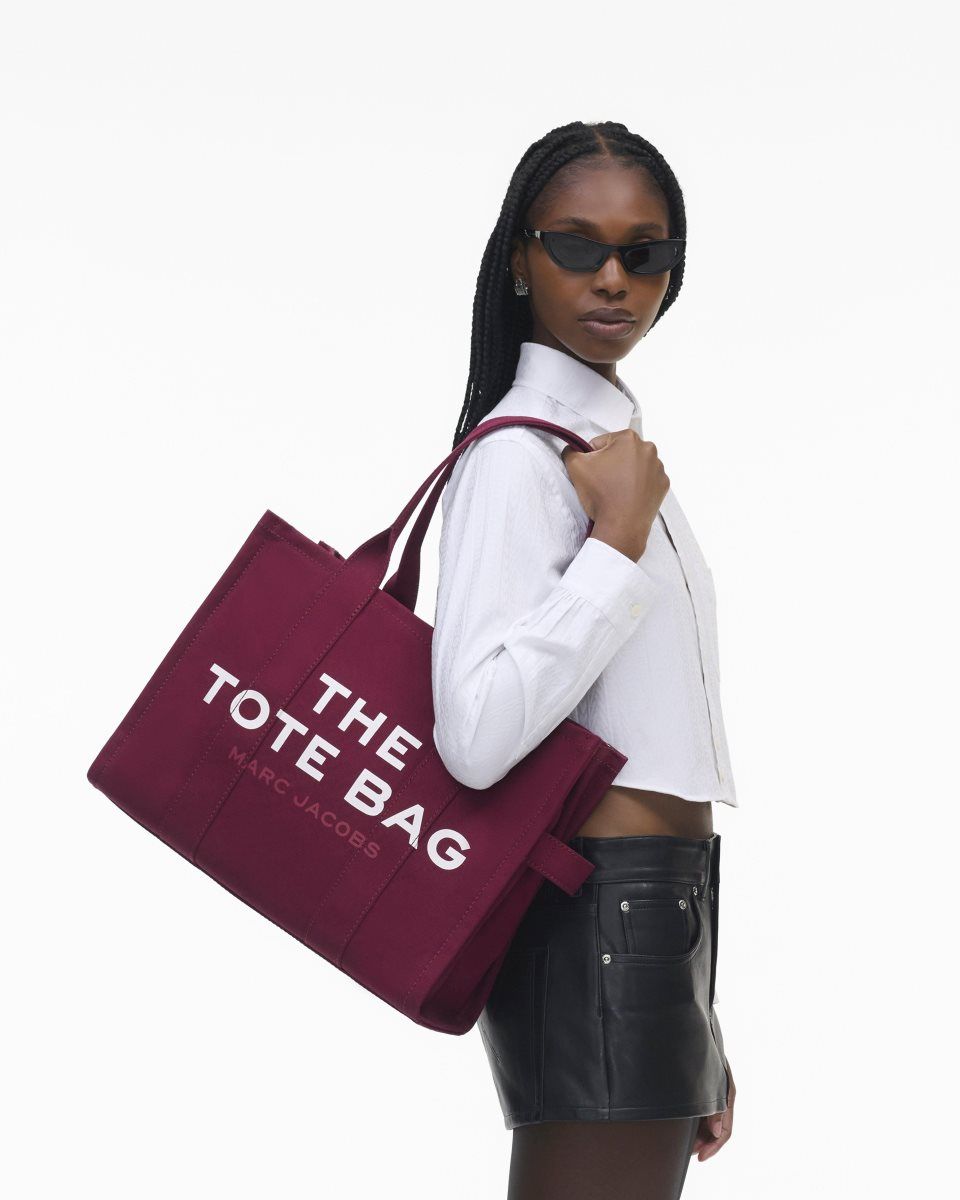 The Tote Bag Marc Jacobs The Canvas Large Tote Bag Femme Bordeaux | 941CLUBXW