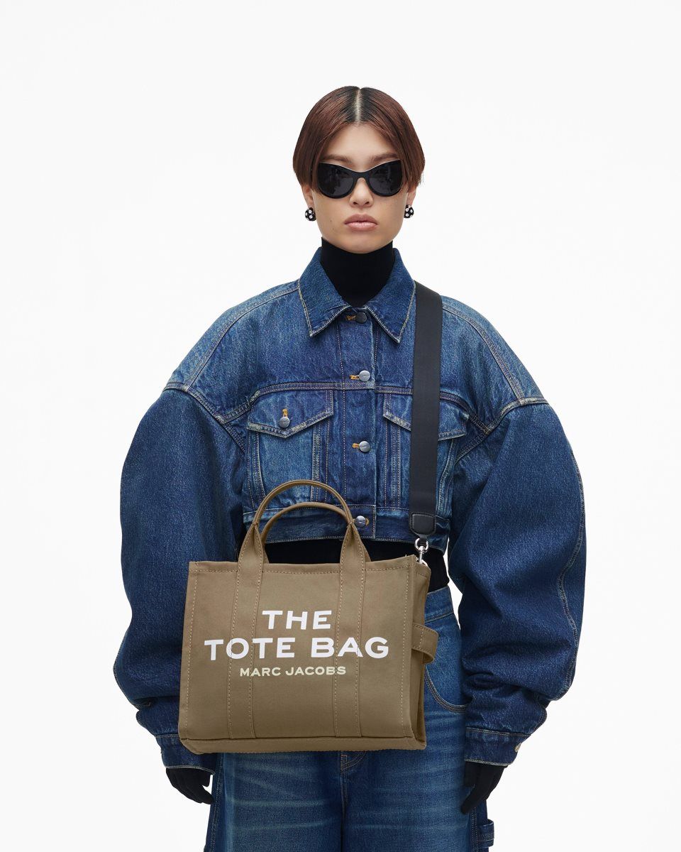 The Tote Bag Marc Jacobs The Canvas Medium Tote Bag Femme Vert | 248FHRSNC