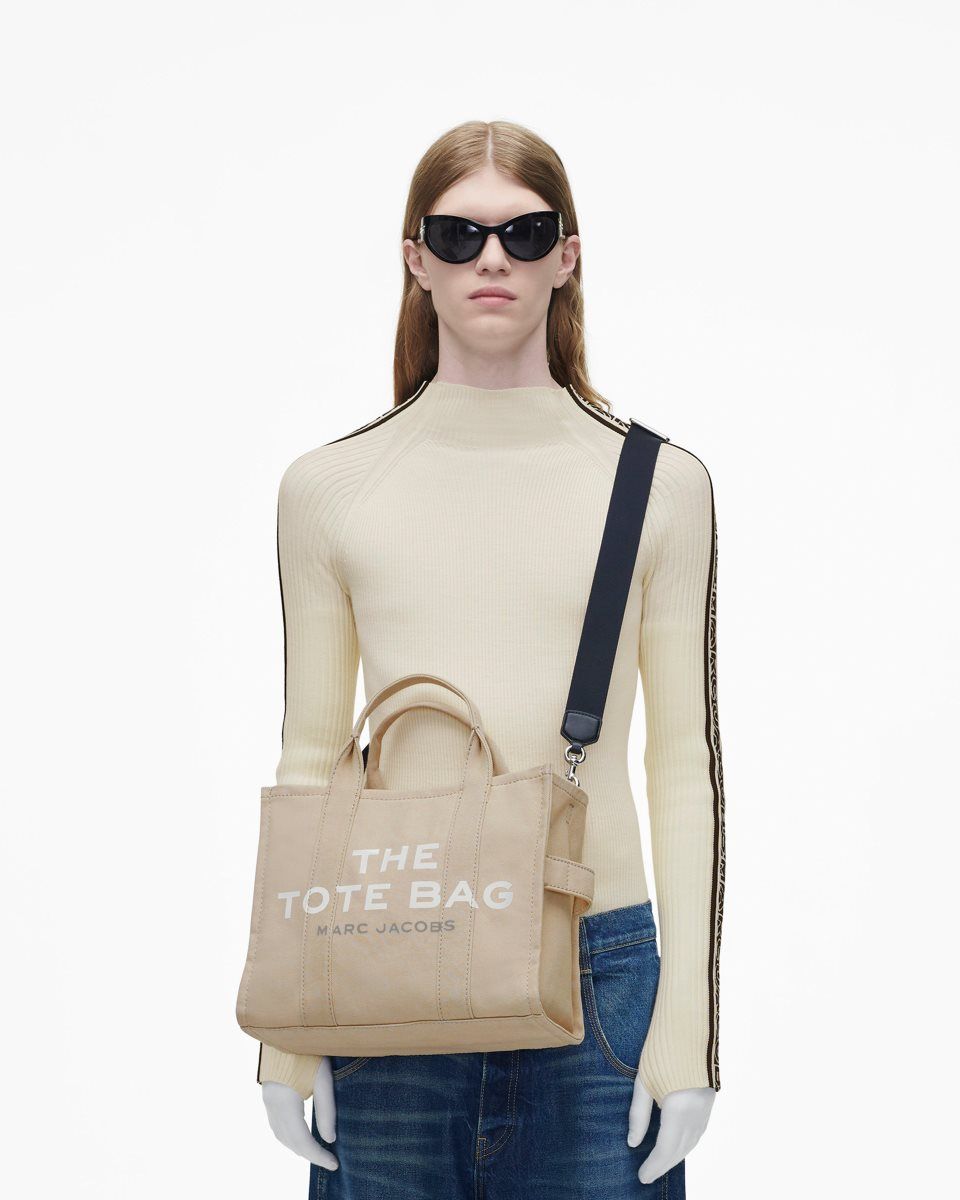The Tote Bag Marc Jacobs The Canvas Medium Tote Bag Femme Beige | 382HDKGOB