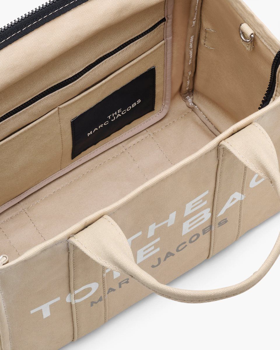 The Tote Bag Marc Jacobs The Canvas Medium Tote Bag Femme Beige | 382HDKGOB