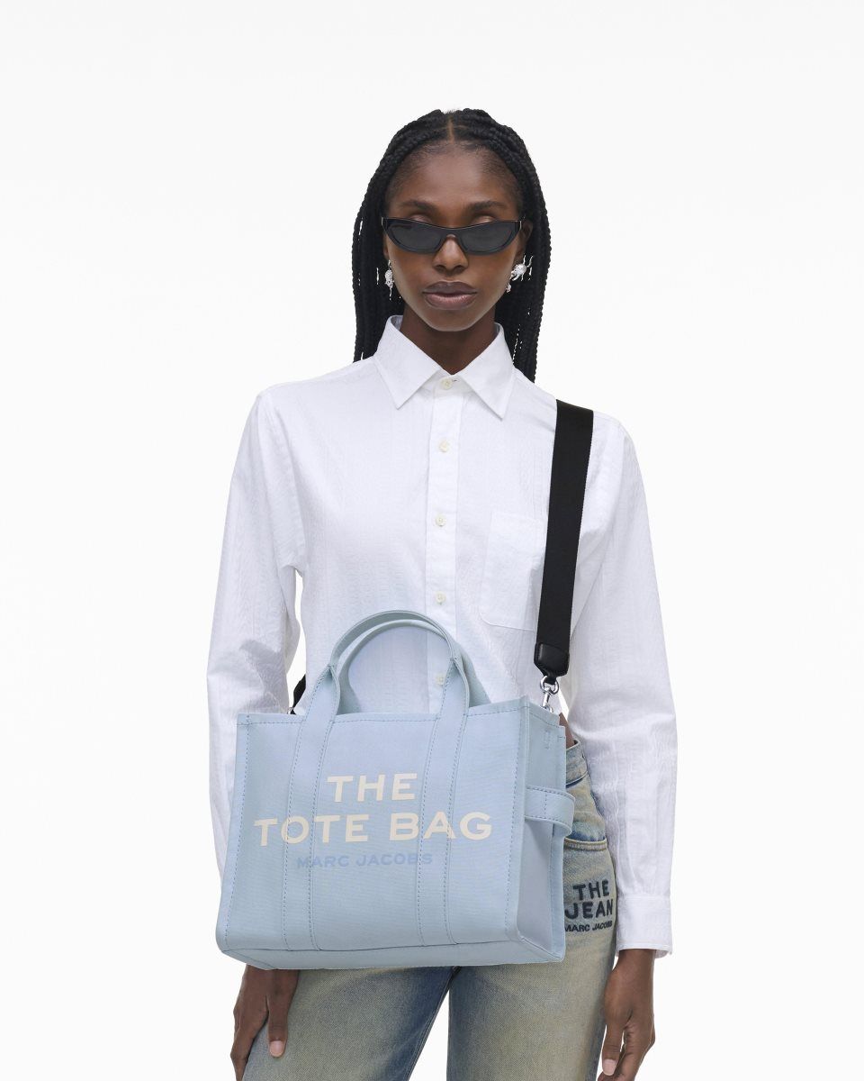The Tote Bag Marc Jacobs The Canvas Medium Tote Bag Femme Bleu | 183OBNGIU