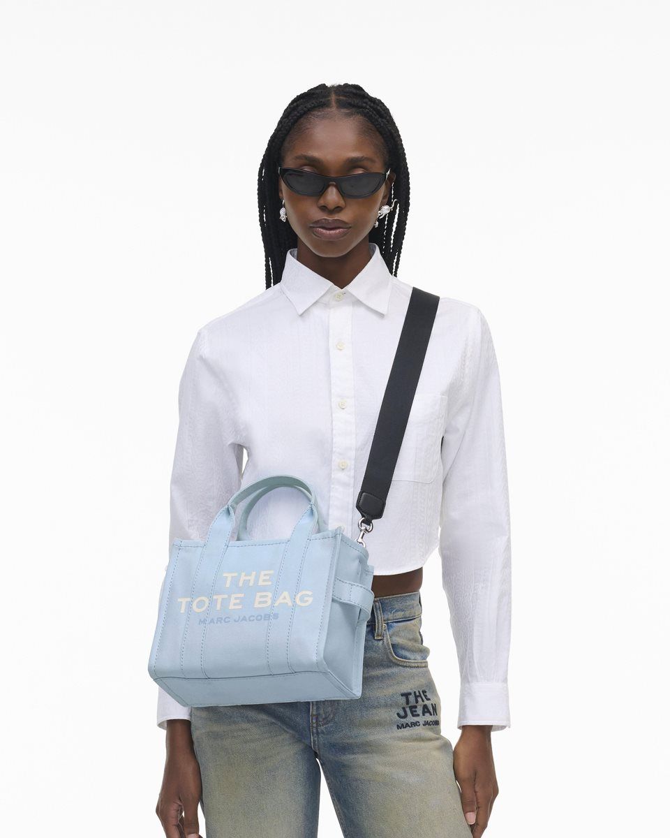 The Tote Bag Marc Jacobs The Canvas Small Tote Bag Femme Bleu | 508EZFRAD