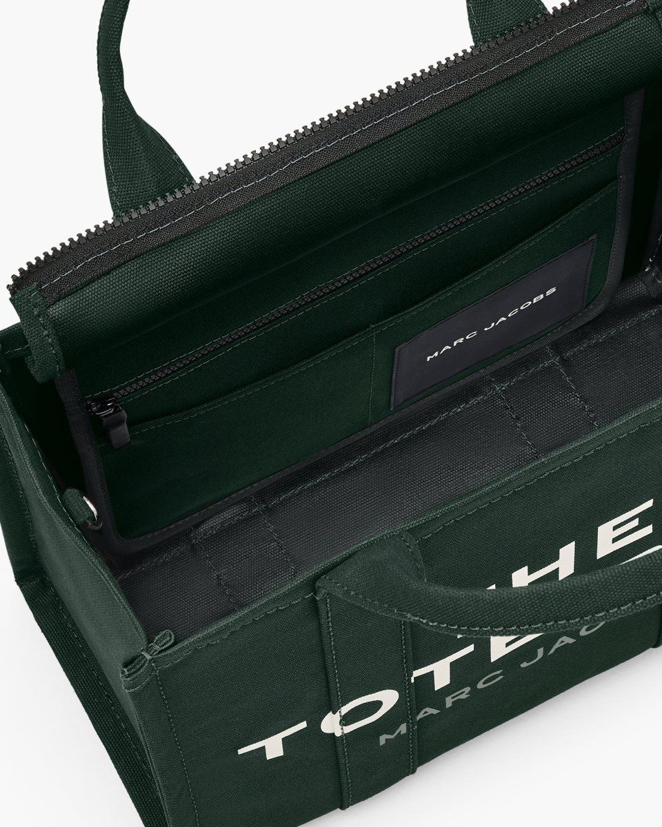 The Tote Bag Marc Jacobs The Canvas Small Tote Bag Femme Vert Foncé | 508ORHBWS