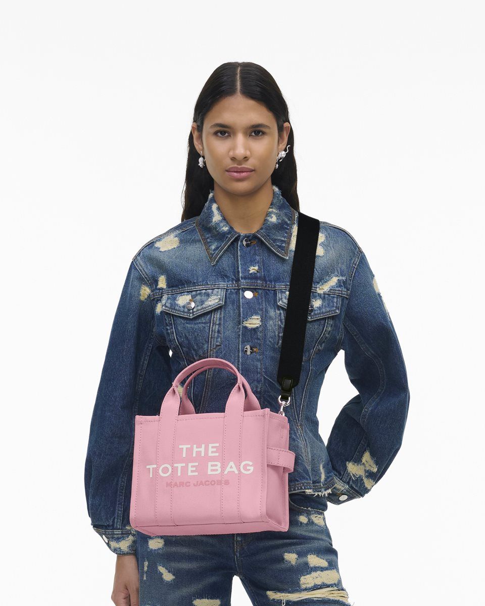 The Tote Bag Marc Jacobs The Canvas Small Tote Bag Femme Rose | 790QOBJDG