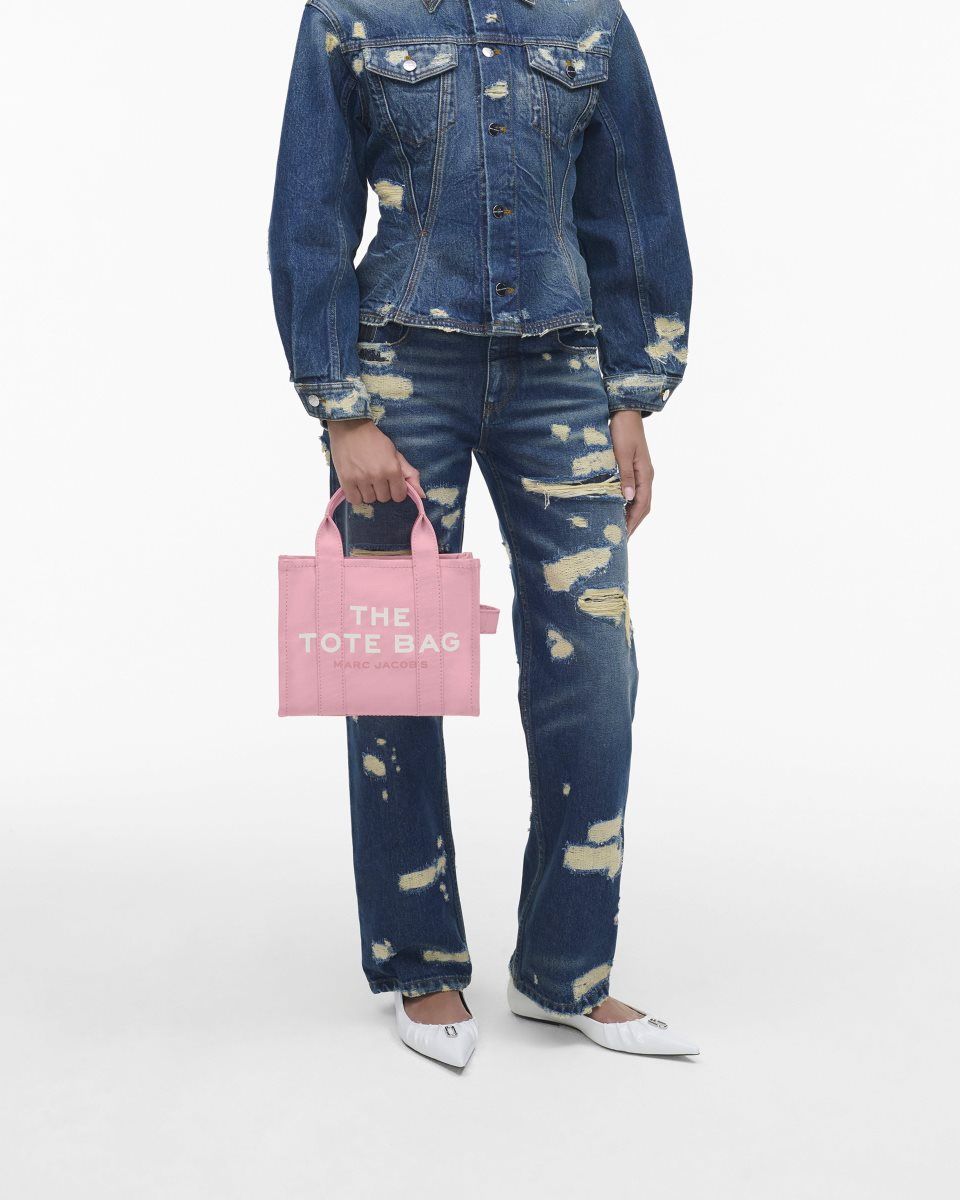 The Tote Bag Marc Jacobs The Canvas Small Tote Bag Femme Rose | 790QOBJDG