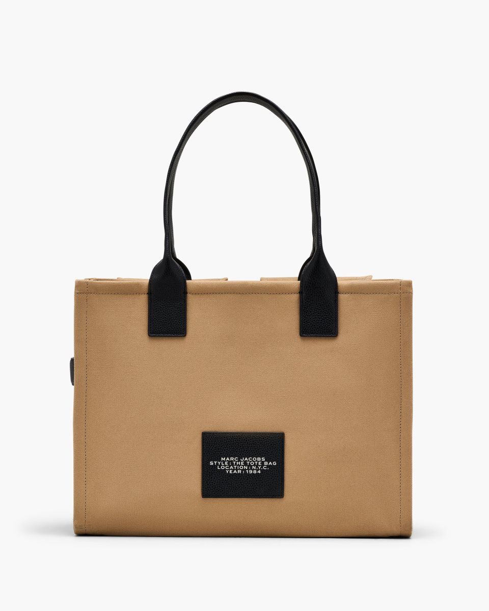 The Tote Bag Marc Jacobs The Cargo Canvas Large Tote Bag Femme Marron | 851KOCGYW