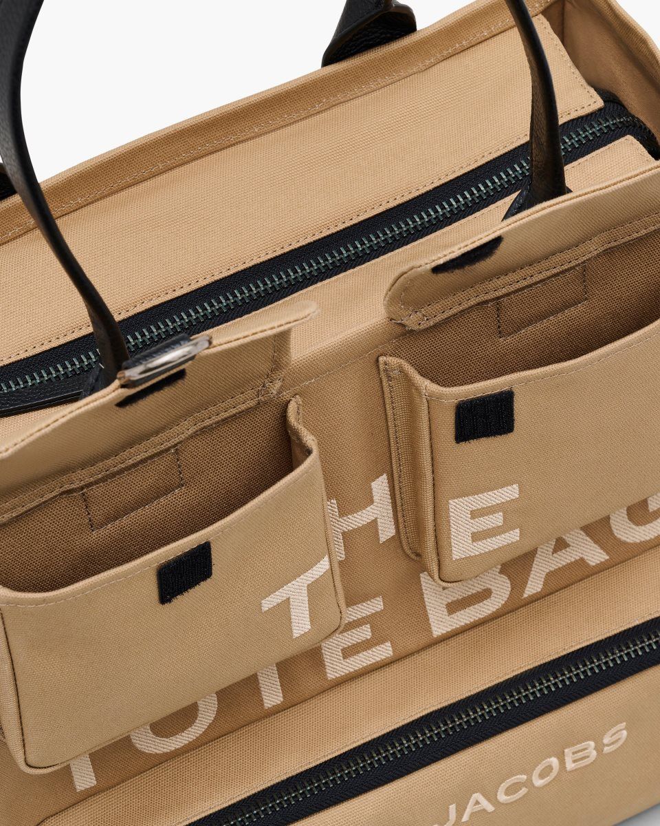 The Tote Bag Marc Jacobs The Cargo Canvas Large Tote Bag Femme Marron | 851KOCGYW