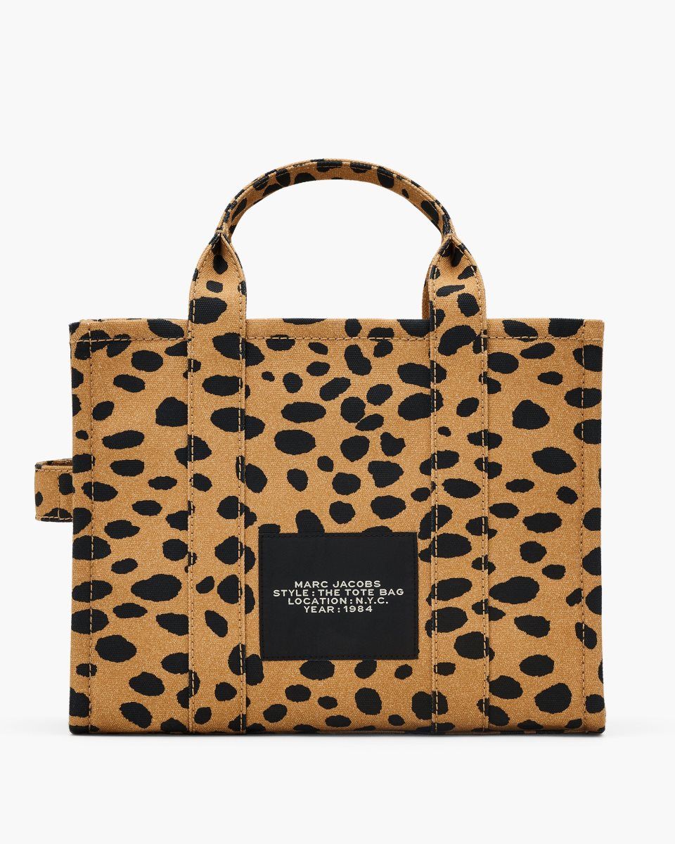 The Tote Bag Marc Jacobs The Cheetah Canvas Medium Tote Bag Femme Noir Multicolore | 143NUEXZY
