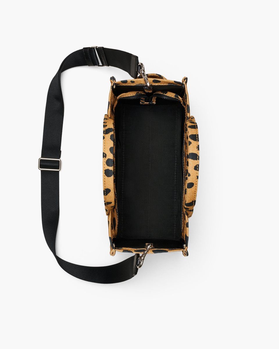 The Tote Bag Marc Jacobs The Cheetah Canvas Medium Tote Bag Femme Noir Multicolore | 143NUEXZY