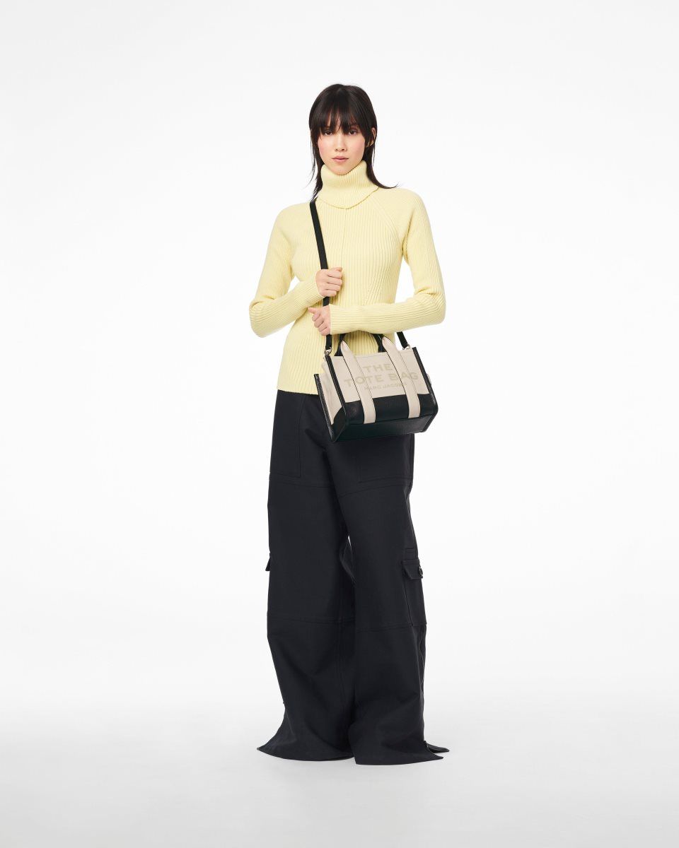 The Tote Bag Marc Jacobs The Colorblock Small Tote Bag Femme Blanche Multicolore | 627RBYWCE