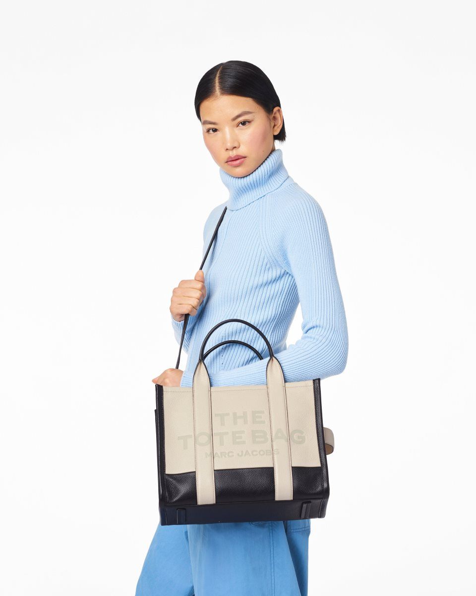 The Tote Bag Marc Jacobs The Colorblock Medium Tote Bag Femme Blanche Multicolore | 920BWSMNC