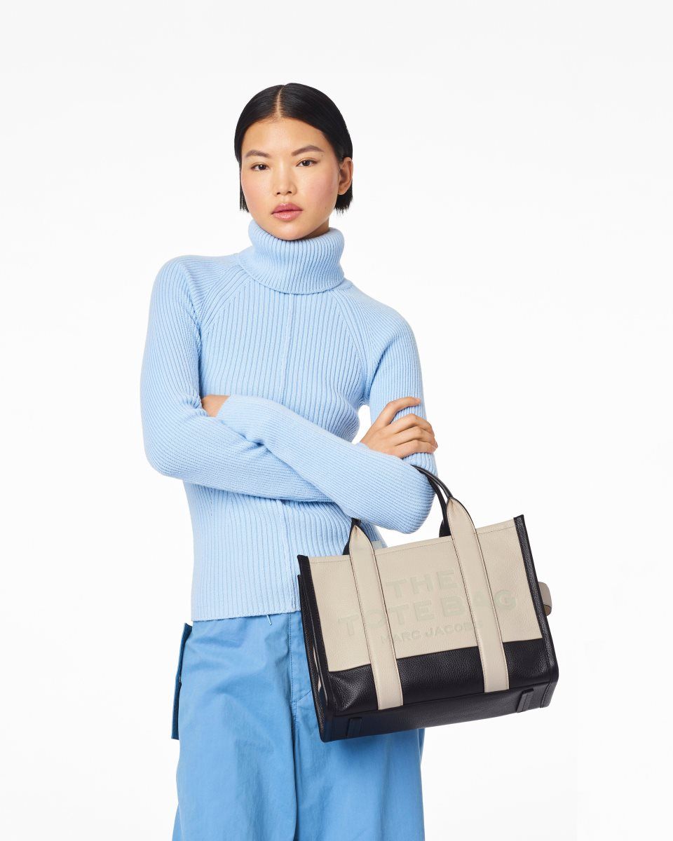 The Tote Bag Marc Jacobs The Colorblock Medium Tote Bag Femme Blanche Multicolore | 920BWSMNC