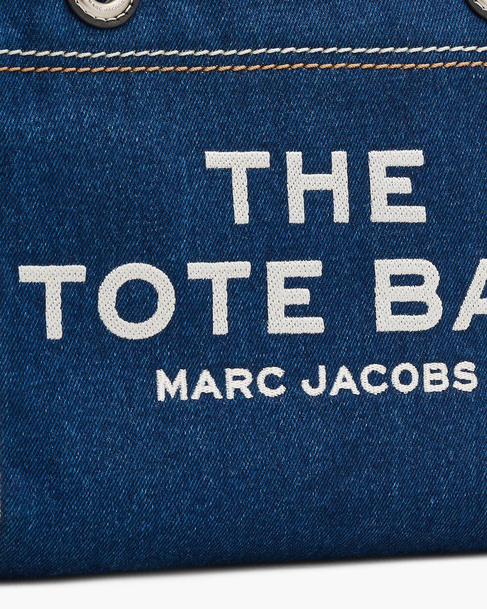 The Tote Bag Marc Jacobs The Denim Chain Small Tote Bag Femme Lavage Foncé | 287QDCPHB