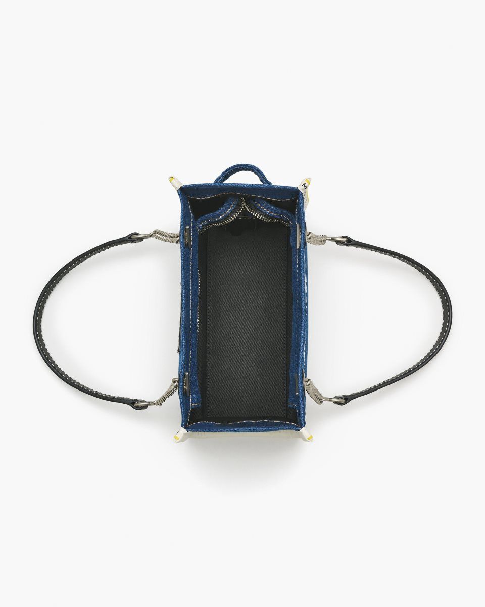 The Tote Bag Marc Jacobs The Denim Chain Small Tote Bag Femme Lavage Foncé | 287QDCPHB