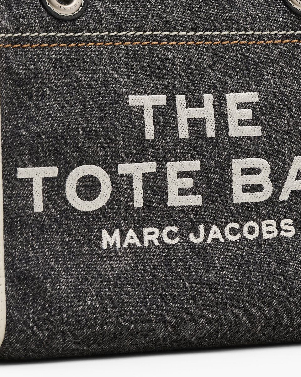 The Tote Bag Marc Jacobs The Denim Chain Small Tote Bag Femme Noir Lavage | 317UOQTSV