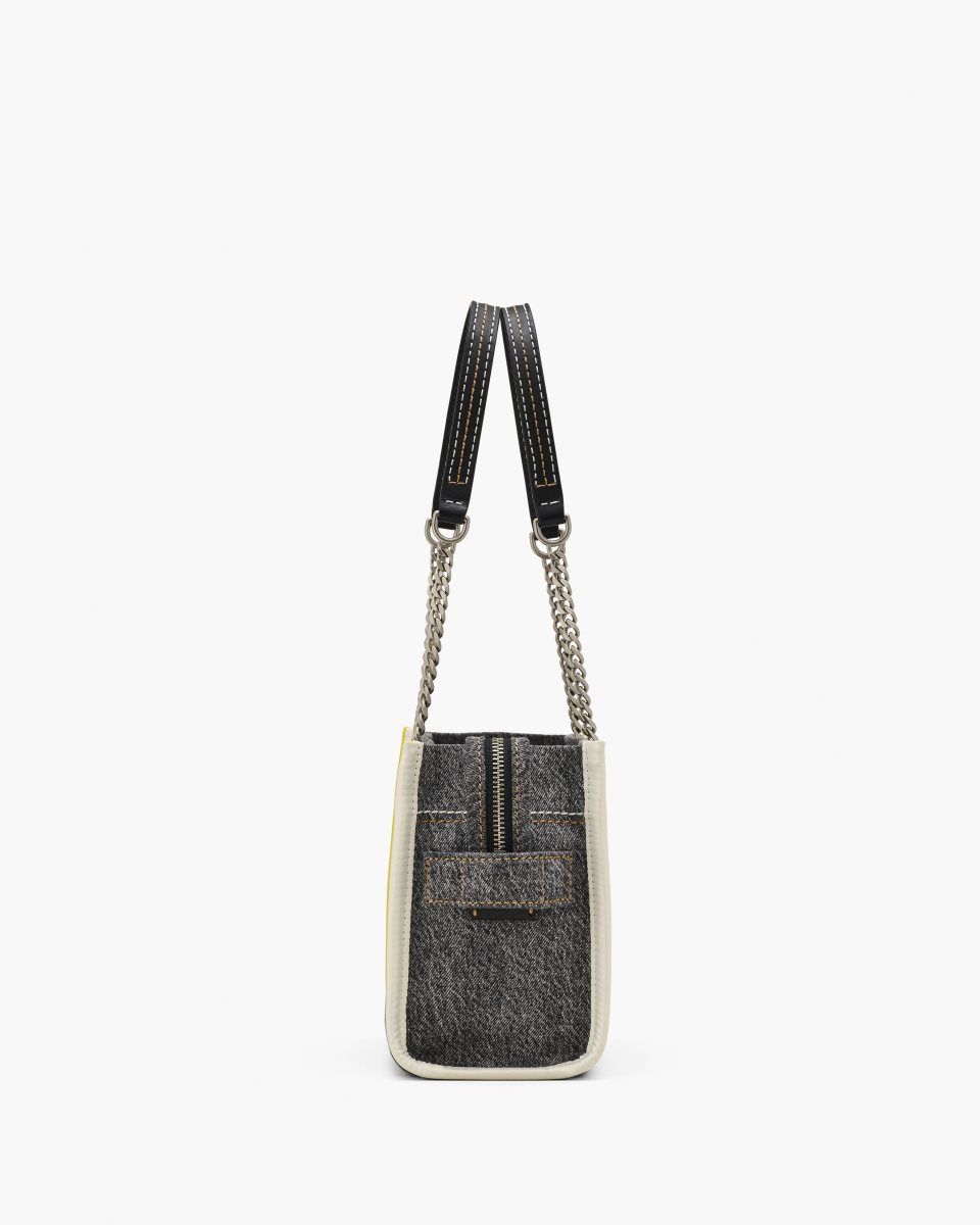 The Tote Bag Marc Jacobs The Denim Chain Small Tote Bag Femme Noir Lavage | 317UOQTSV