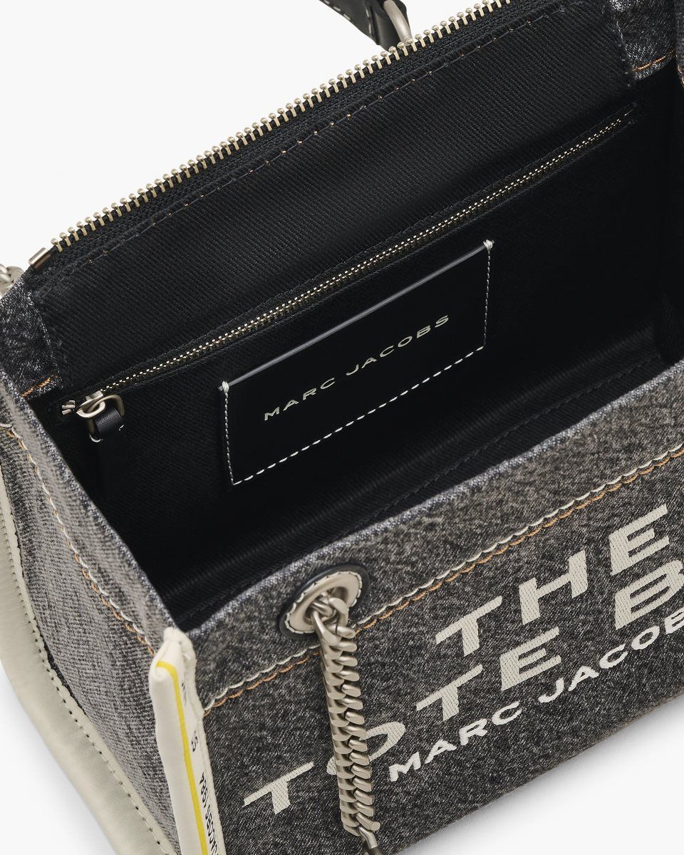 The Tote Bag Marc Jacobs The Denim Chain Small Tote Bag Femme Noir Lavage | 317UOQTSV