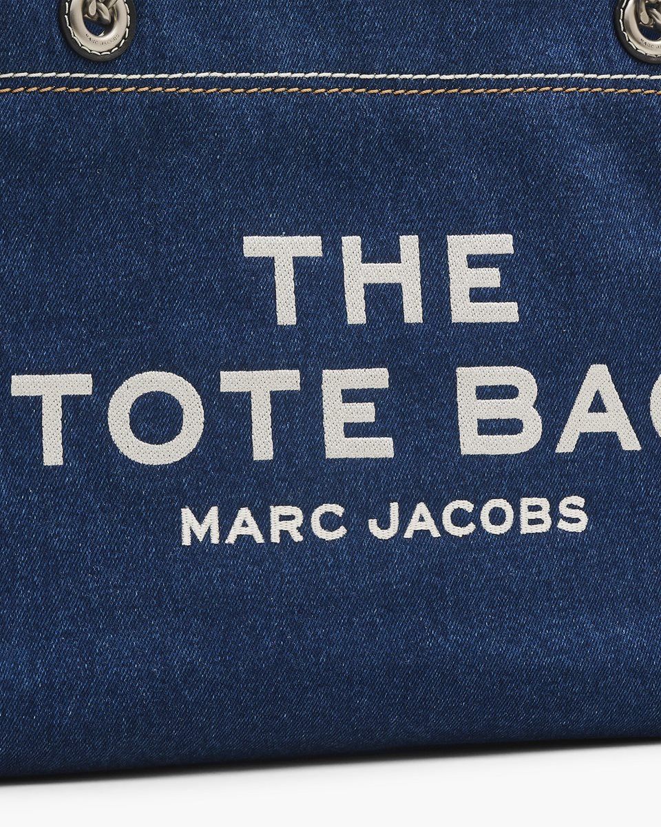 The Tote Bag Marc Jacobs The Denim Chain Medium Tote Bag Femme Lavage Foncé | 574UDWMBT