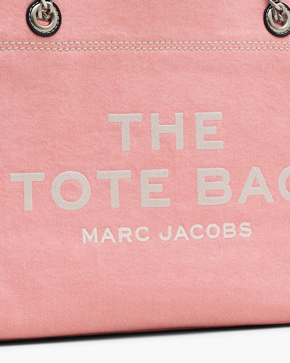The Tote Bag Marc Jacobs The Denim Chain Medium Tote Bag Femme Rose | 769CWASDU