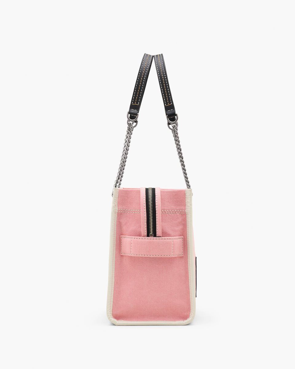 The Tote Bag Marc Jacobs The Denim Chain Medium Tote Bag Femme Rose | 769CWASDU
