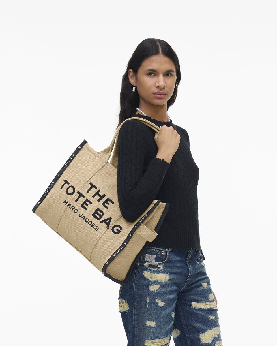 The Tote Bag Marc Jacobs The Jacquard Large Tote Bag Femme Marron | 670VCIBZG