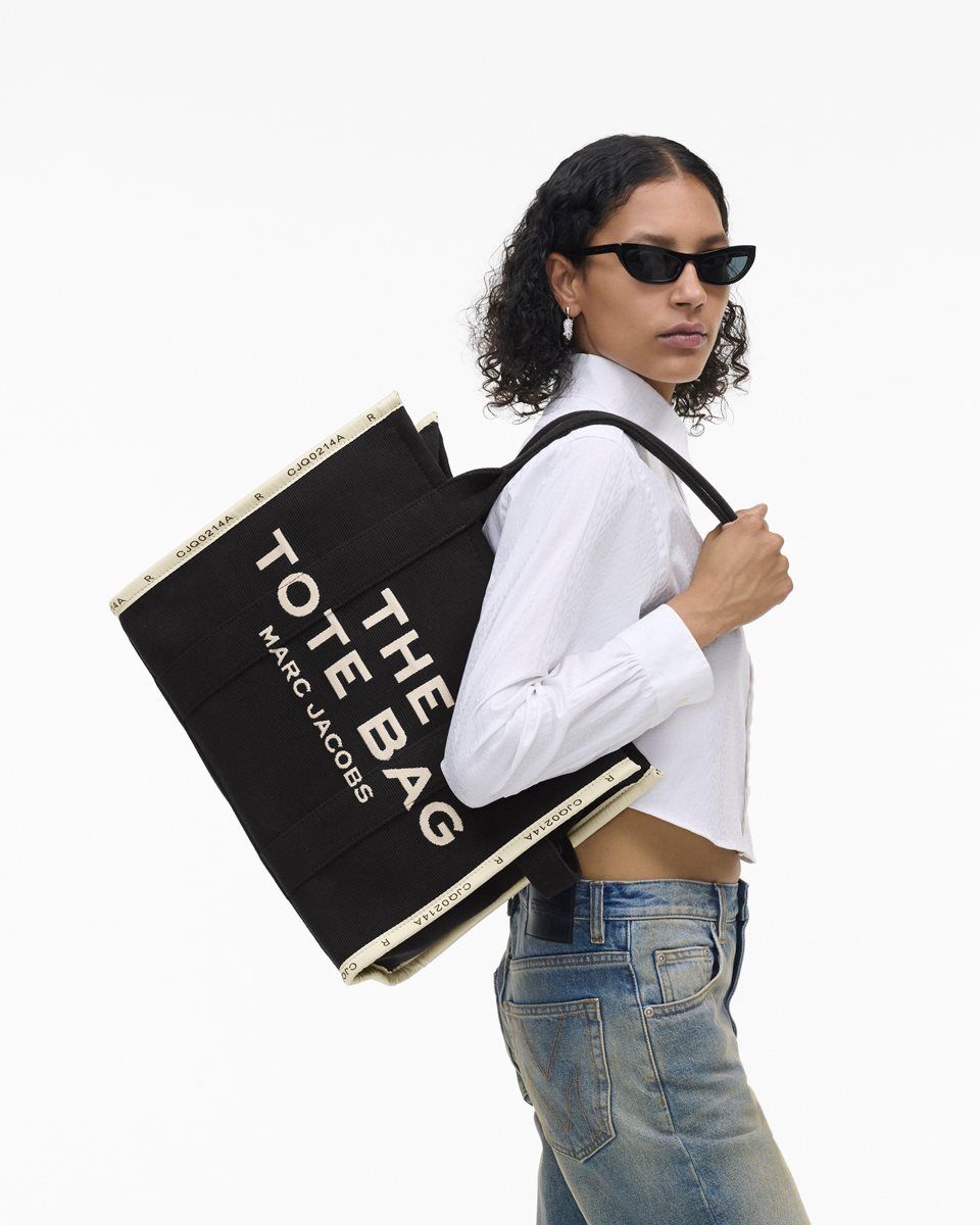 The Tote Bag Marc Jacobs The Jacquard Large Tote Bag Femme Noir | 840GKQHSE