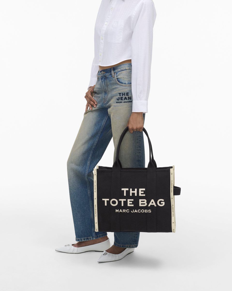 The Tote Bag Marc Jacobs The Jacquard Large Tote Bag Femme Noir | 840GKQHSE