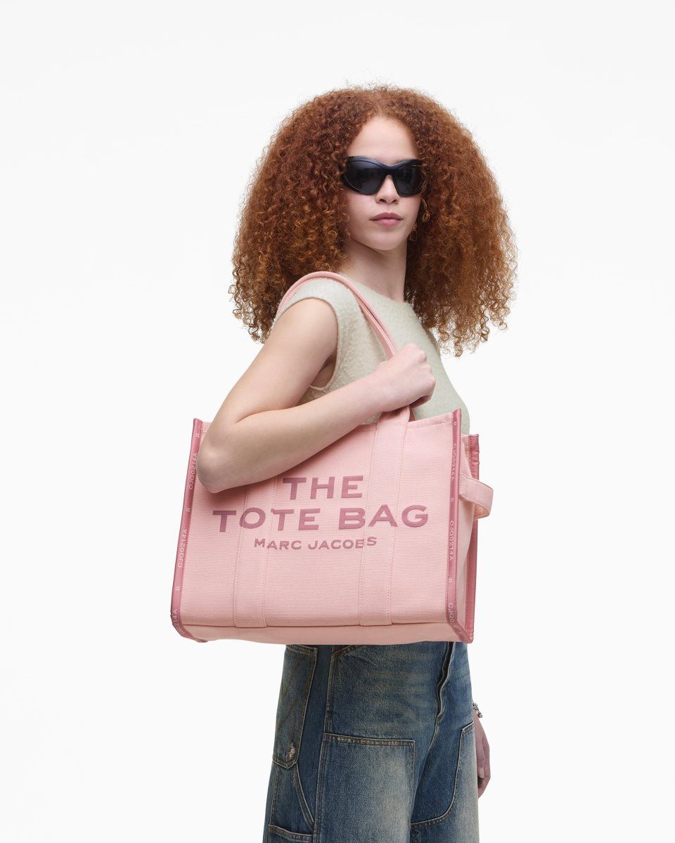 The Tote Bag Marc Jacobs The Jacquard Large Tote Bag Femme Rose | 843STEQHR