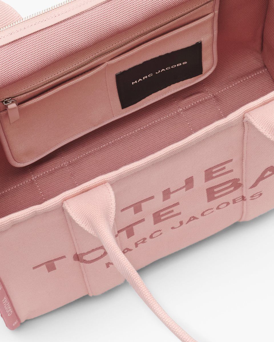The Tote Bag Marc Jacobs The Jacquard Large Tote Bag Femme Rose | 843STEQHR