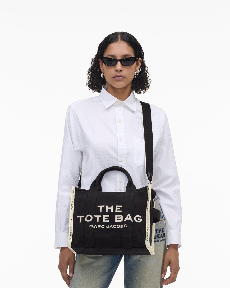 The Tote Bag Marc Jacobs The Jacquard Medium Tote Bag Femme Noir | 526JEUXAG
