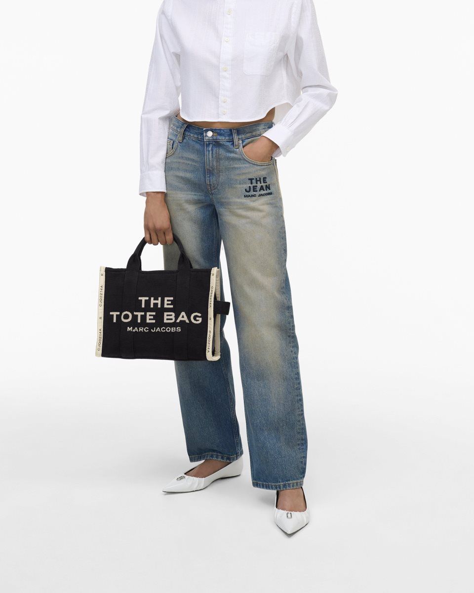 The Tote Bag Marc Jacobs The Jacquard Medium Tote Bag Femme Noir | 526JEUXAG